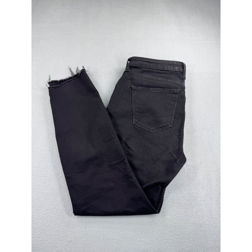 Silver Jeans Co Curvy High Skinny Black Raw Hem Denim LA94108AB510 W10 L29